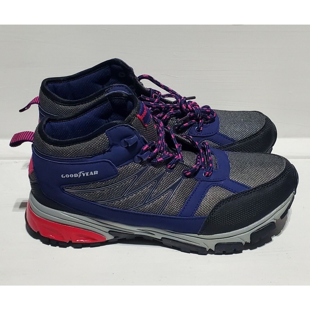 New Woman Good Year Zarah Lace Up Water Resistant Hiking Boots Blue Sz 9W UK 6.5